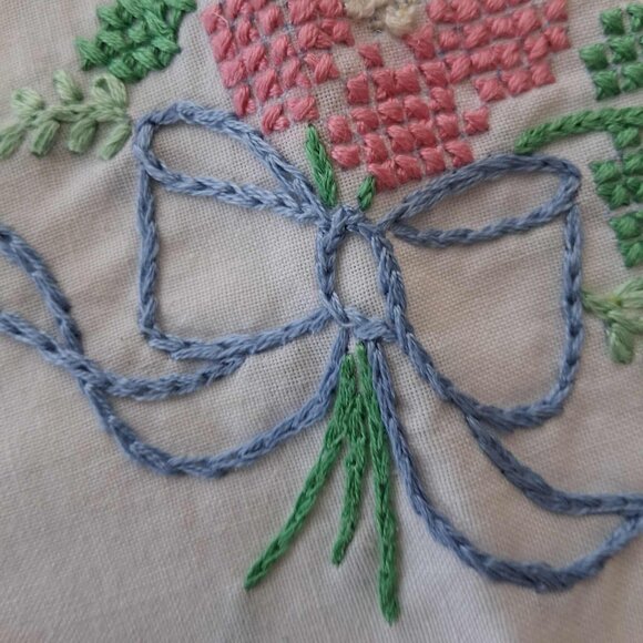 EMBROIDERED FLOWERED CLOTH NAPKINS-SET OF (4) - Picture 5 of 6